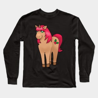 Christmas Unicorn and Holly Long Sleeve T-Shirt